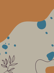Abstract background with hand drawn organic shapes. Minimalist vector illustration.