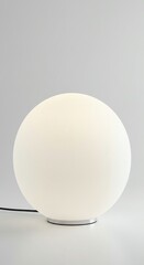 White sphere lamp on neutral background indoor