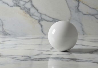 White sphere on marble counter elegant simplicity