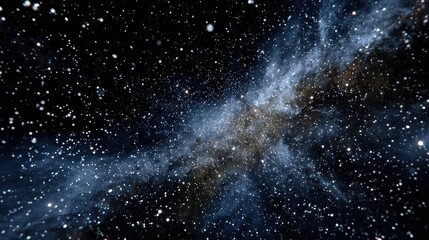 A breathtaking view of a star-filled galaxy with swirling cosmic dust in deep space, showcasing the vastness and mystery of the universe.