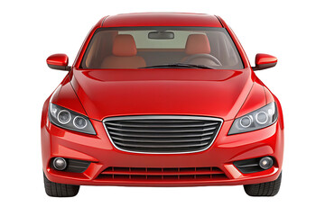 3D Model of a Red Sedan Car with Front View and Detailed Grille
