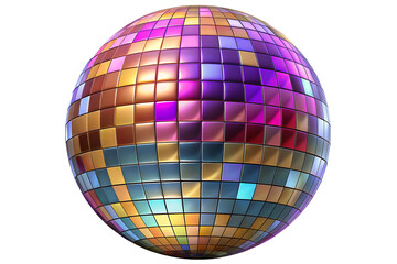 3D Model of a Colorful Disco Ball with Shiny Mirror Tiles