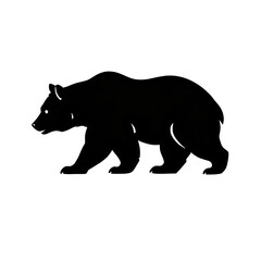 Fototapeta premium Silhouette of a bear in black and white, showcasing bold contrast.