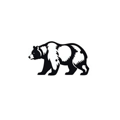 Obraz premium a bear in black an white icon