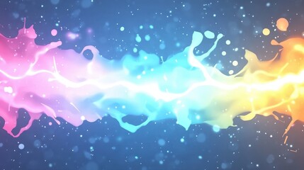 Abstract color splash gradient digital art. Vibrant light energy wave, modern background. Digital gradient spectrum, colorful texture, artistic design, luminous pattern, creative wallpaper.