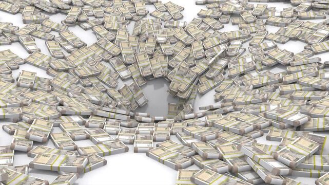 Indian rupees money down the drain, HD footage.