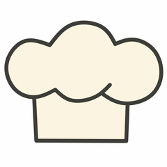 Chef hat in hand-drawn style. Perfect for culinary-themed designs, recipe blogs, cooking tutorials, and kitchen branding.