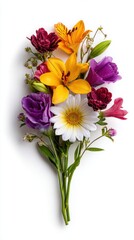 Obraz premium Colorful Flower Bouquet with Mixed Blossoms and Greenery