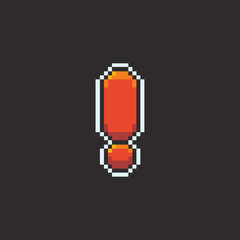 this is exclamation mark icon in pixel art with colorful color and black background this item good for presentations,stickers, icons, t shirt design,game asset,logo and your project.