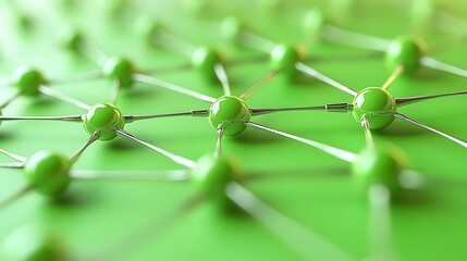 Abstract Green Network Connection Nodes, Technology Background