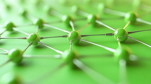 Abstract Green Network Connection Nodes, Technology Background