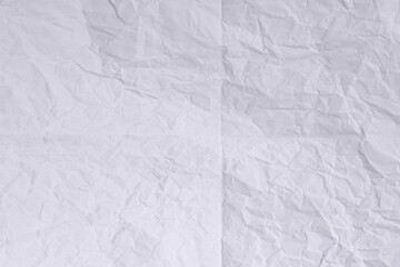 White Wrinkled Paper Texture Background with Fold Line

