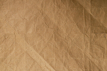 Brown Wrinkled Kraft Paper Texture Background

