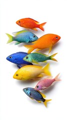 Fototapeta premium Colorful Tropical Fish in Vibrant Shades for Aquatic Themes