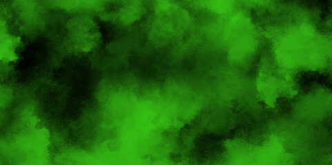 abstract cloud and vapor texture background. Black and Green smoke aquarelle smudge illustration smooth grungy smokey light green colors ink glow. green color powder explosion	