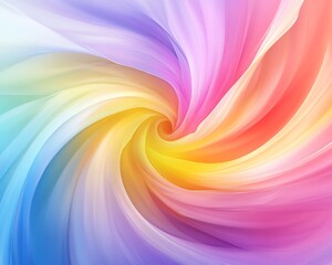 Abstract Pastel Swirl Composition with Rainbow Gradients