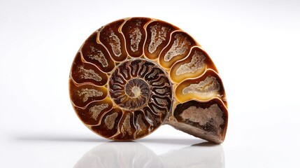 Beautiful Spiral Shell Fossil with Intricate Natural Patterns
