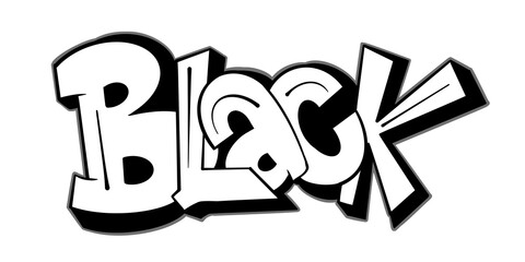 black graffiti, black illustration with cool simple graffiti pattern, black letter color