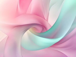 Abstract Pink and Mint Swirl Gradient Background