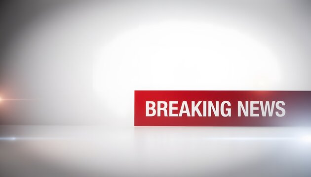 Bold Breaking News Banner on Modern Gray Background for Media Announcement Display