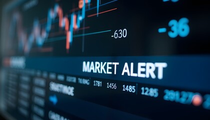 Obraz premium Financial Market Alert with Stock Prices and Chart Indicators on Display Screen