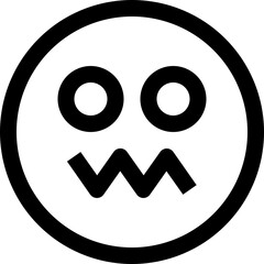 A simple black line art icon of a smiling face, representing happiness, positive feedback, and customer satisfaction, isolated on a white background for UI and UX design