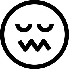 A simple black line art icon of a smiling face, representing happiness, positive feedback, and customer satisfaction, isolated on a white background for UI and UX design
