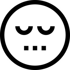 A simple black line art icon of a smiling face, representing happiness, positive feedback, and customer satisfaction, isolated on a white background for UI and UX design