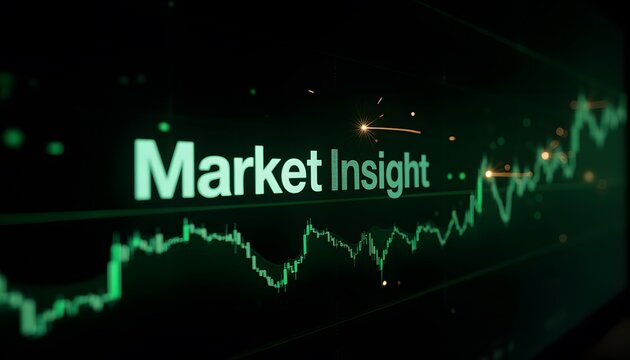 Financial Market Insights with Green Trend Lines and Graph Data Visualization - Powered by Adobe