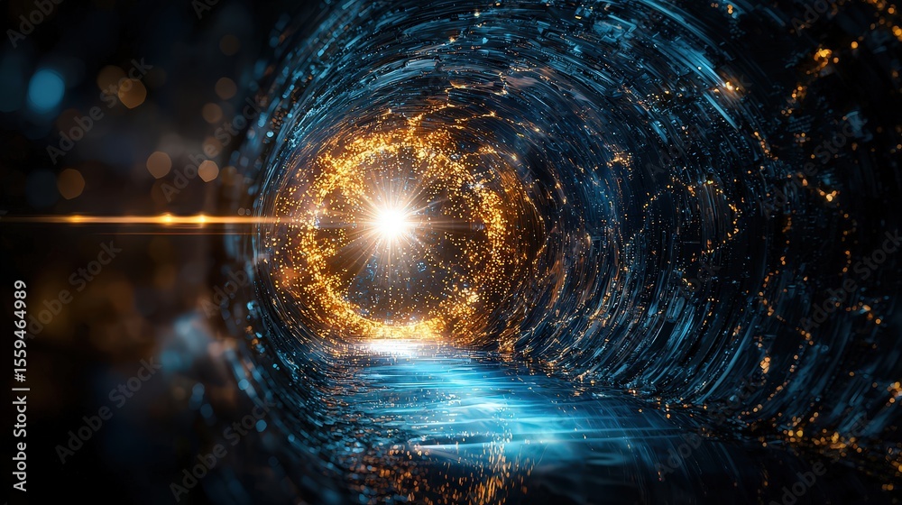Poster futuristic light pathway leading to a mysterious destination in a cosmic environment surreal viewpoi