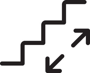 Stairs Up Down - Simple Minimalist Icon