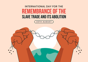 August 23 International Day Honoring the Abolition of Slave Trade with Hand Drawn Cartoon Background