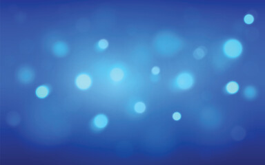 Blue Bokeh Light Background. Bright glowing circles over smooth blue gradient blur, Background decoration