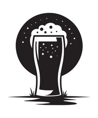 Beer mug of beer silhouette vector Illustration isolated on white background.
