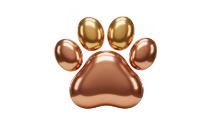 Metallic Gold Paw Print Icon
