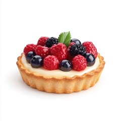 Mini Berry Tart with Creamy Custard and Golden Crust