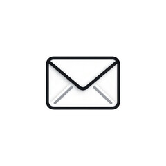 Simple and Modern Email Icon with Clean Lines on a White Background for Digital Communication Visuals