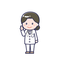 長袖医師／ななめ／女性 14