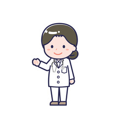 長袖医師／ななめ／女性 15