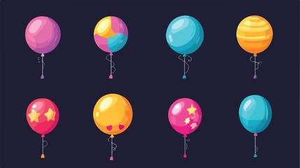 Obraz premium Flat Vector Balloons Party Icon Illustration