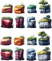 set of various vegetables ,Floating Forest Terrain 