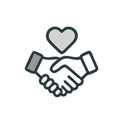 Mutual understanding icon representing love, trust, partnership, and connection Ideal for business, relationship, teambuilding concepts and designs.