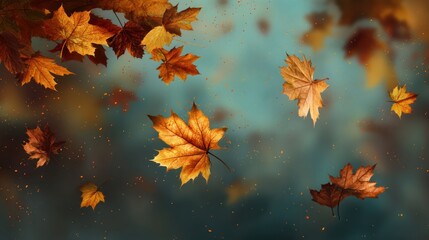 Autumn leaves falling background wallpaper desktop season fall nature october maple leaf