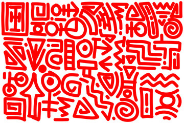 Red line of the doodle art