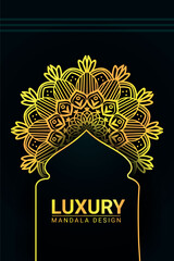 Decorative golden mandala background with intricate pattern for elegant traditional art concept
