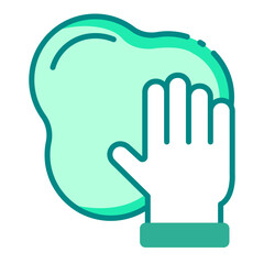 playdough green filled line icon for mold fun in tactile child zone