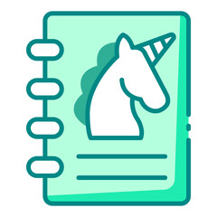 book green filled line icon for reading time and toddler story zone