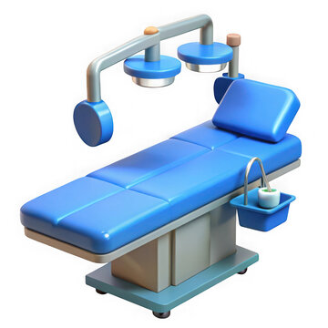 Cartoon operating table isolated on transparent background