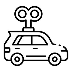 toy car outline icon for pretend drive and indoor child play