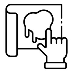 finger painting outline icon for creative play with color